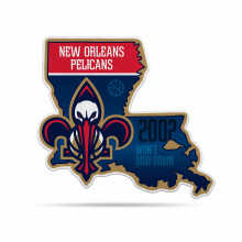 Rico Industries NBA New Orleans Pelicans Bandeira Recortada - Decora1o de Casa - Feltro Macio, 18x0.10x18