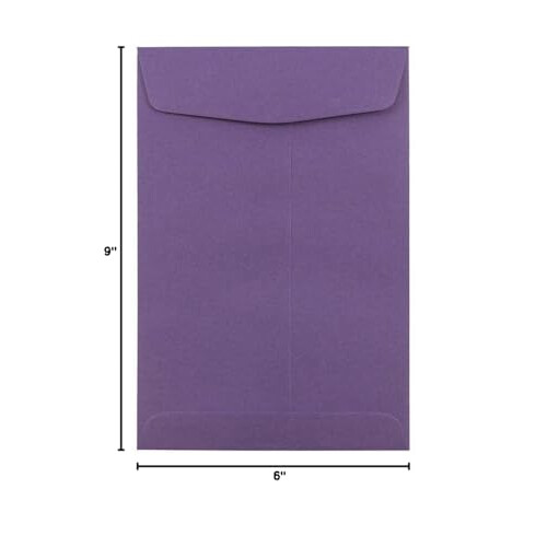 JAM PAPER 6 x 9 Open End Catalog Premium Envelopes - Dark Purple - 25/Pack 2