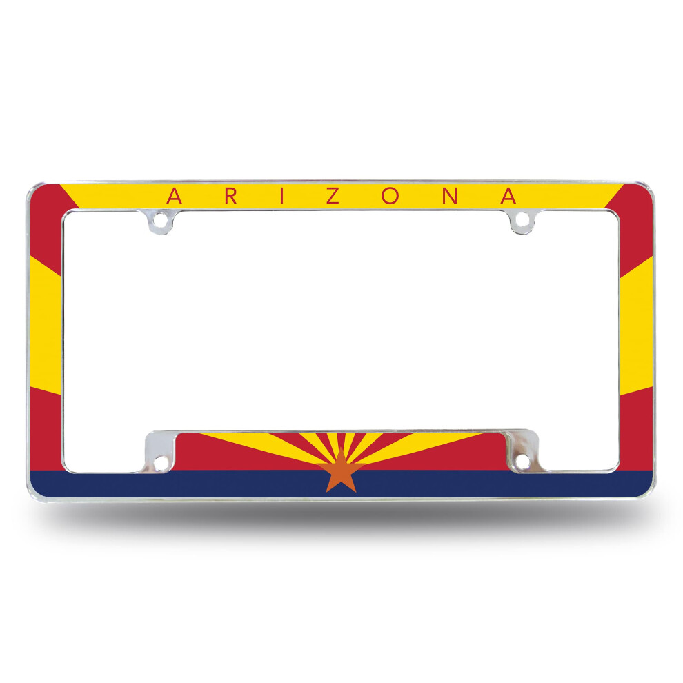 Rico Industries Arizona Flag All Over Automotive License Plate Frame For Car/Truck/Suv (12"""" X 6"""") 611407544853