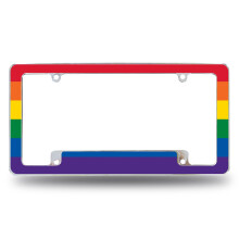 Rico Industries Rainbow Gay Pride Flag over hele Automotive nummerplade Ramme Traditionel Rainbow Pride Flag Design LGBTQ nummerplade Ramme til b