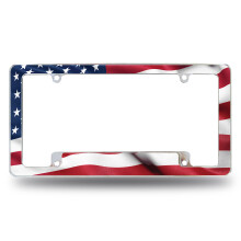 Cadre de plaque d'immatriculation automobile Rico Industries avec drapeau am  ricain pour voiture/camion/SUV (30,5 x 15,2 cm)
