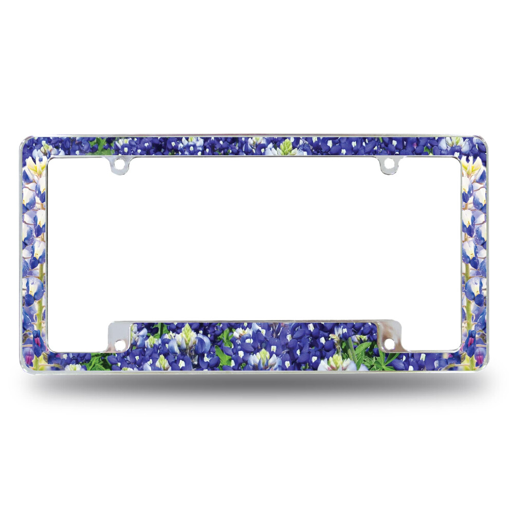 Rico Industries Bluebonnets All Over Automotive License Plate Frame For Car/Truck/Suv (12"""" X 6"""") 611407545324