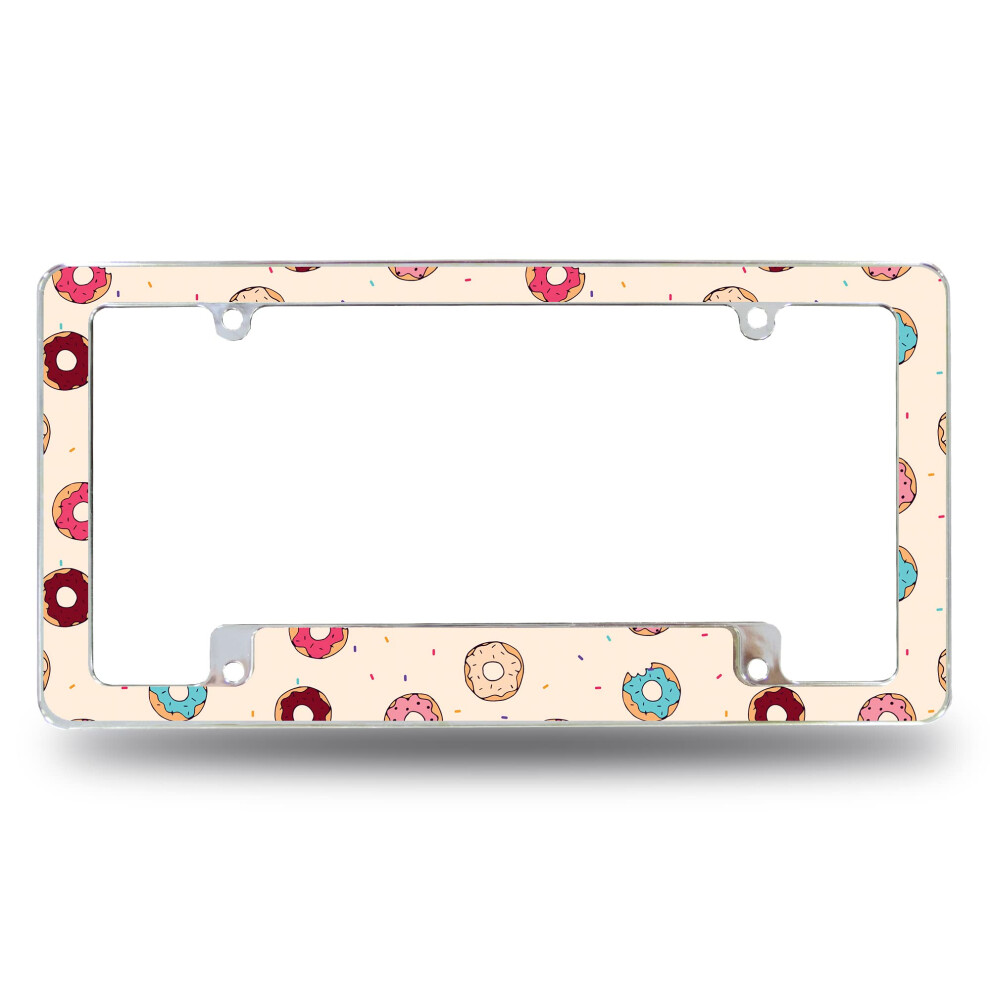 Rico Industries Donut2 All Over Automotive License Plate Frame For Car/Truck/Suv (12"""" X 6"""") 611407545355