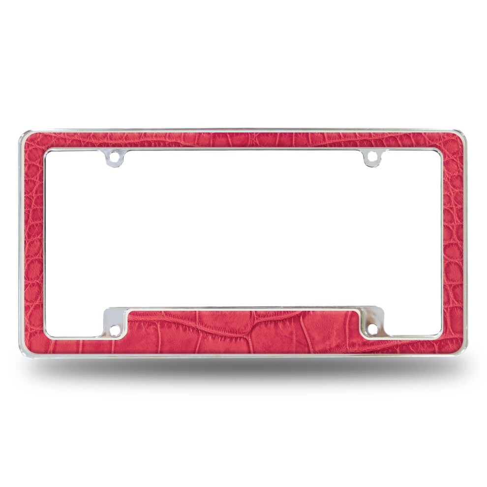 Rico Industries Aligator All Over Automotive License Plate Frame For Car/Truck/Suv (12"""" X 6"""") Pink 611407545294