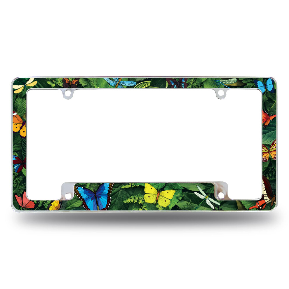 Rico Industries Butterflies Rainforest All Over Automotive License Plate Frame For Car/Truck/Suv (12"""" X 6"""") 611407545751