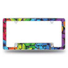 Rico Industries Butterflies Rainbow All Over autipari rendszmkeret authoz/teherauthoz/terepjrhoz (12"" x 6"")