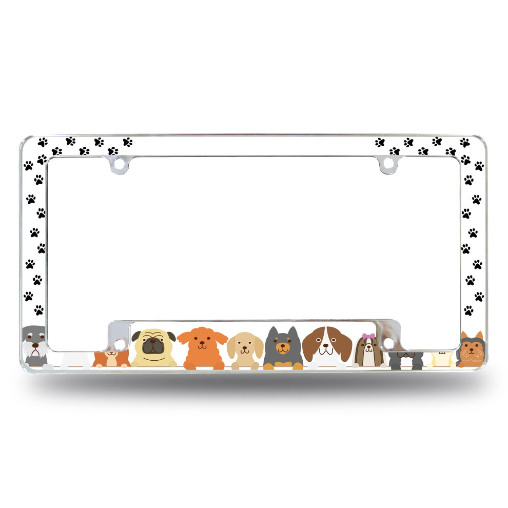 Rico Industries Dog Pattern All Over Automotive License Plate Frame For Car/Truck/Suv (12"""" X 6"""") 611407545812