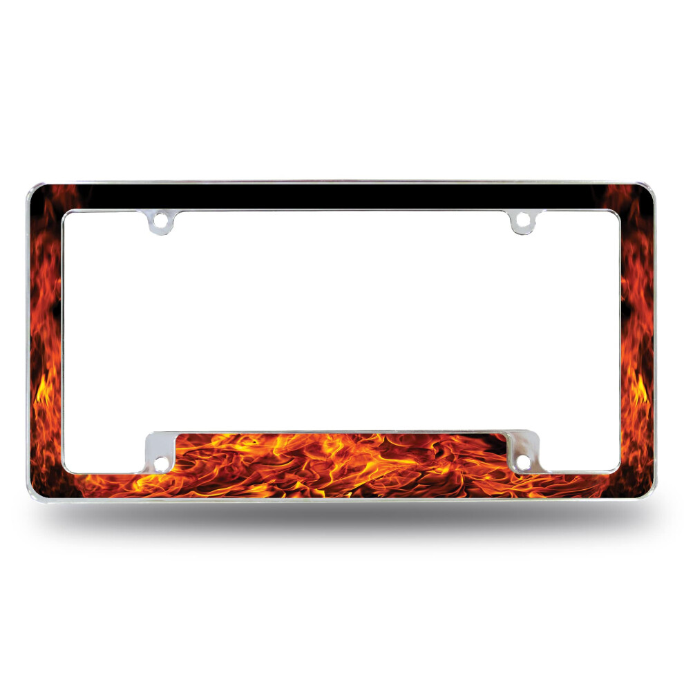 Rico Industries Fire All Over Automotive License Plate Frame For Car/Truck/Suv (12"""" X 6"""") 611407545973