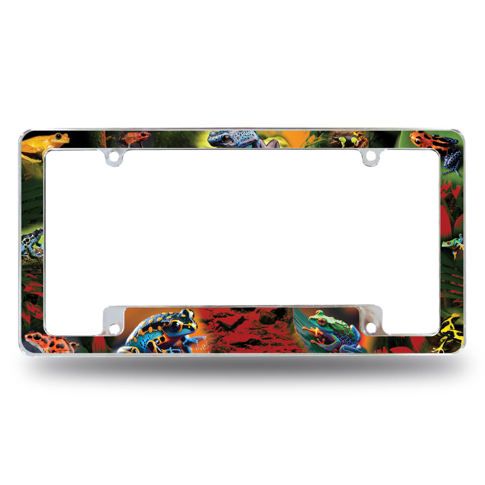 Rico Industries Amphibians Frogs All Over Automotive License Plate Frame For Car/Truck/Suv (12"""" X 6"""") 611407545829