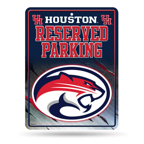 Rico Industries NCAA Houston Cougars Placa de Estacionamento de Metal 8.5 x 11 Polegadas