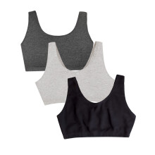Fruit of the Loom katoenen tankbeha voor dames, ultiem comfort en ademende pasvorm Zwart/Heather Grey/Antraciet