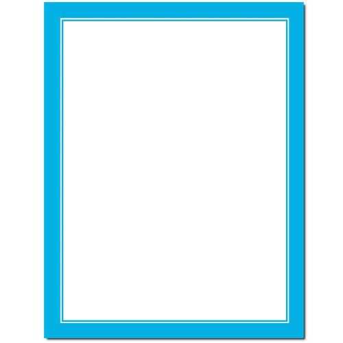 Basic Border Letterhead Laser & Inkjet Printer Paper - Brights (Blue  25 Pack)