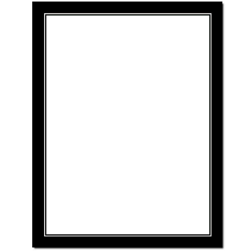 Basic Border Letterhead Laser & Inkjet Printer Paper - Brights (Black  25 Pack)