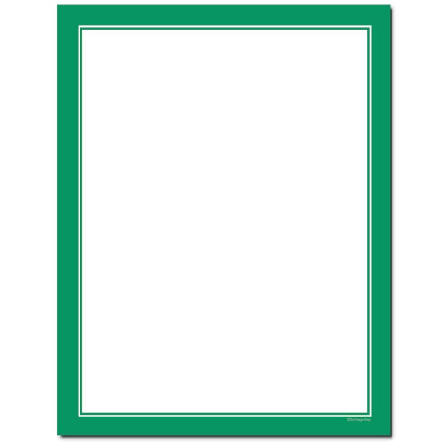 Basic Border Letterhead Laser & Inkjet Printer Paper - Brights (Green  25 Pack)