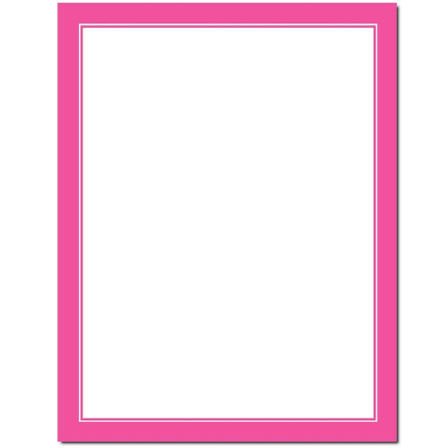 Basic Border Letterhead Laser & Inkjet Printer Paper - Brights (Pink  25 Pack)