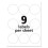 Round True Print Labels  2 1/2 Dia  White  90/Pack"""" 3
