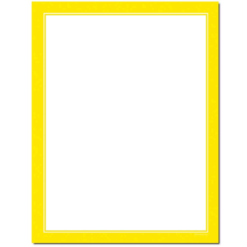 Basic Border Letterhead Laser & Inkjet Printer Paper - Brights (Yellow  25 Pack)