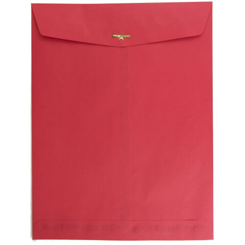 JAM PAPER 10 x 13 Open End Catalog Colored Envelopes with Clasp Closure - Red Recycled - 10/Pack 1