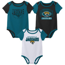 Outerstuff NFL Newborn Baby and Infant Short Sleeve Bodysuit Variety 3-Pack - Jacksonville Jaguars 12M