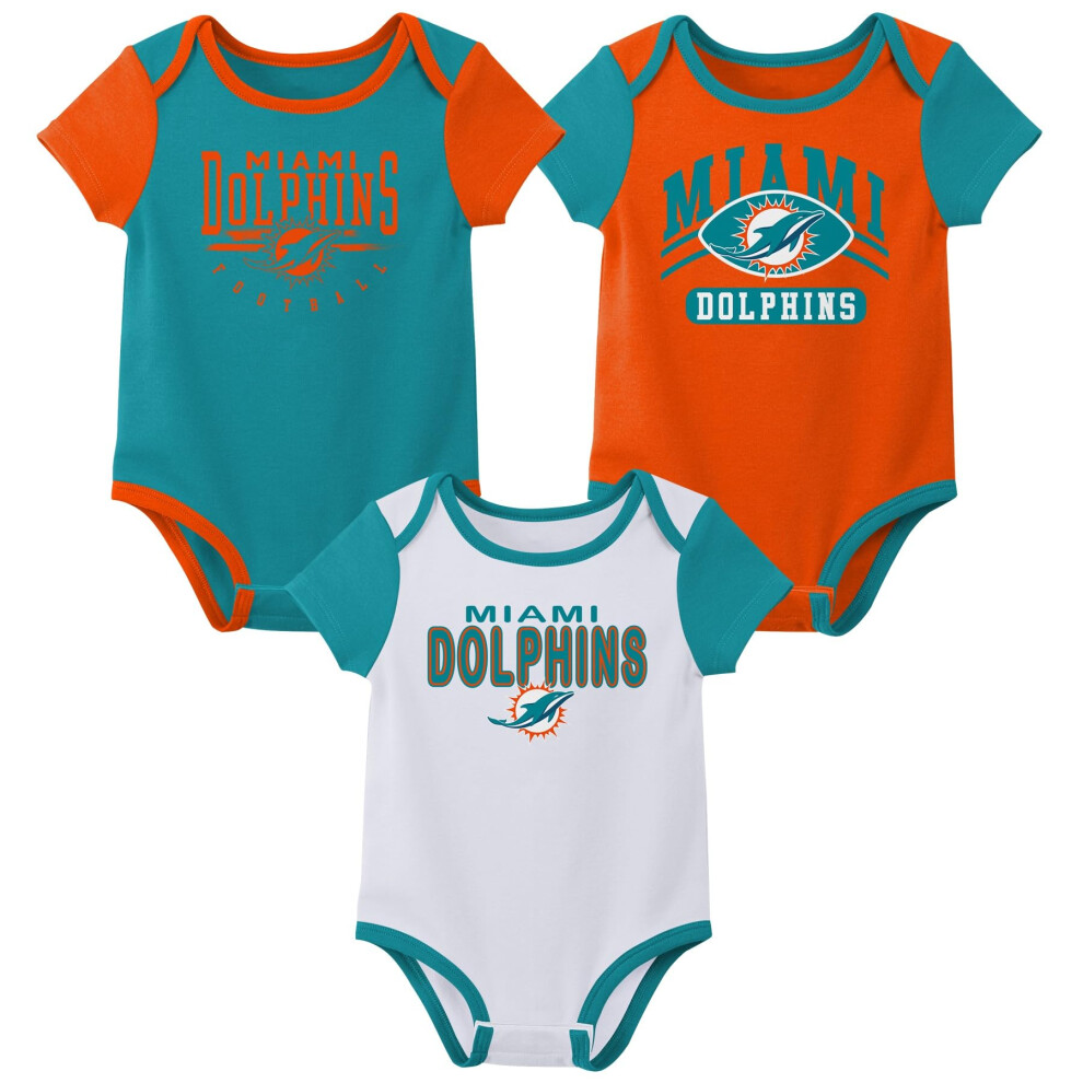 Rznorodne Body Z Krtkim Rekawem Outerstuff Nfl Dla Noworodkw I Niemowlat, 3 Szt. - Miami Dolphins 18M-image