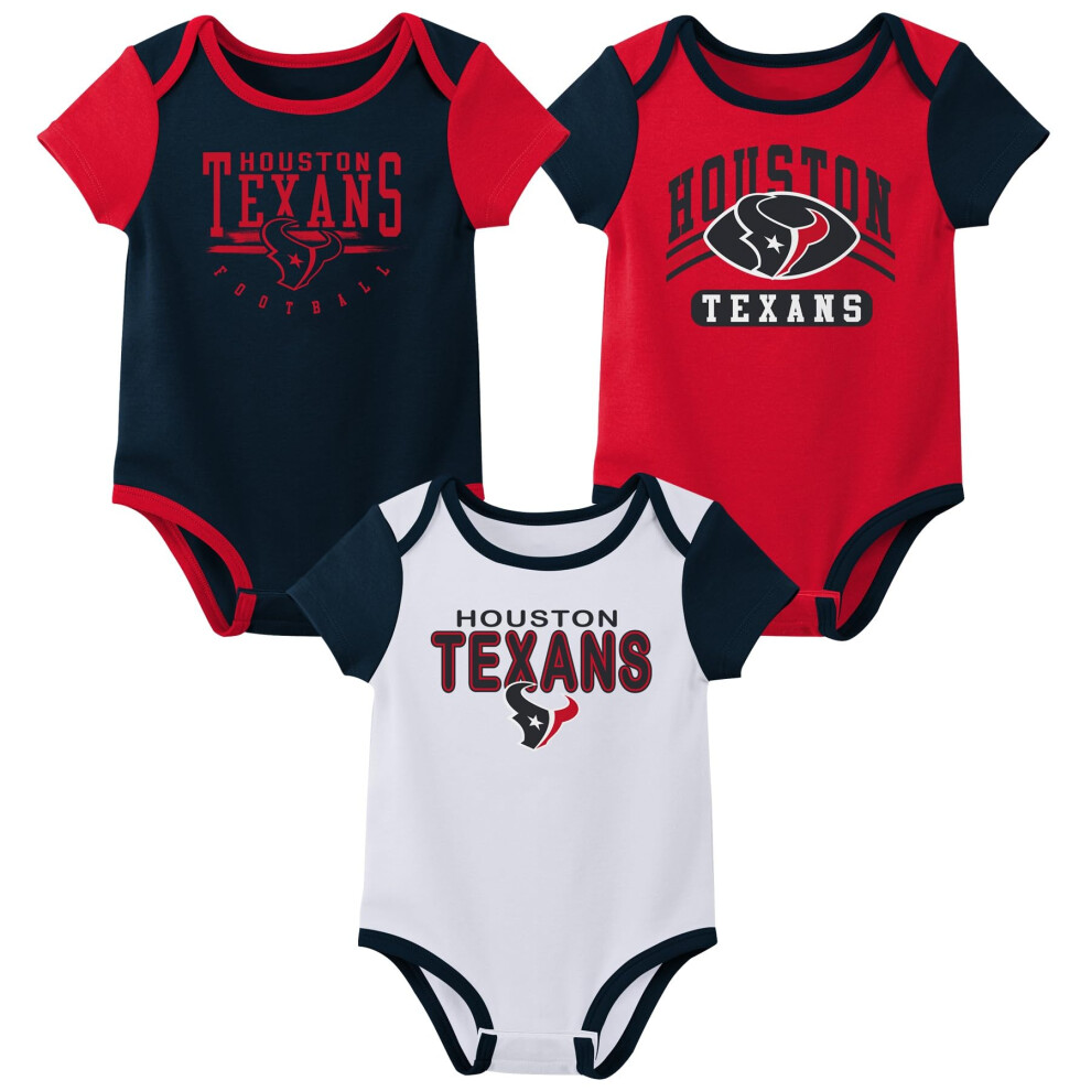 Lot De 3 Bodies Manches Courtes Outerstuff Nfl Pour Nouveau-N Et Nourrisson - Houston Texans 6-9 Mois-image