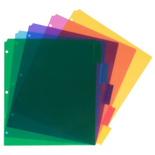 Divisórias de Índice Plástico JAM PAPER 5-Tab - 9 3/4 x 11 1/2 - Cores Sortidas - 2 Pacotes de 5 Tabs
