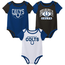 Outerstuff NFL Newborn Baby and Infant Short Sleeve Bodysuit Variety 3-Pack - Indianapolis Colts 3-6M