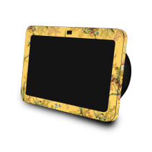 La peau compatible avec Amazon Echo Show 8 (3e gnration 2023) - Extrmit en marbre jaune - Premium 3M Vinyl Protecter Wrap Decal Cover - Facil