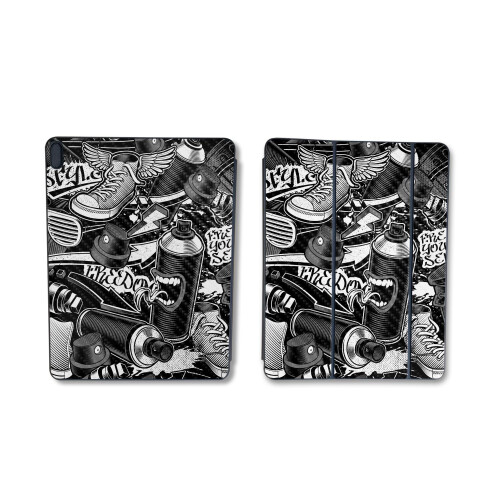 Película de Fibra de Carbono Compatível com Apple Smart Folio para iPad Pro 11 polegadas (M2) 2024 - Mono Hip Hop