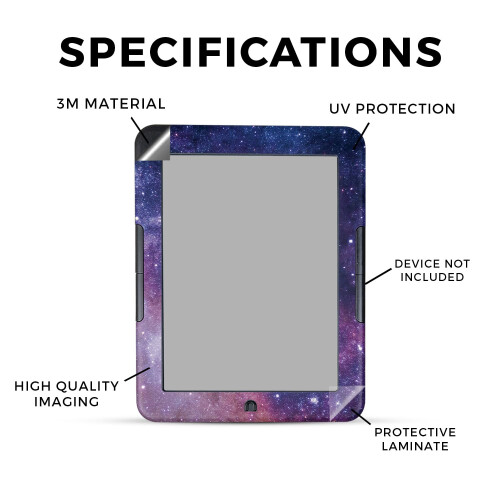 Película para Tablet Compatível com Nook GlowLight 4 (2021) - Estrelas Violetas - Proteção Premium 3M 1