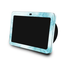 Skin kompatibel mit Amazon Echo Show 8 (3. Generation 2023)  Blauer Marmor  Hochwertige 3M-Vinyl-Schutzfolie  einfach anzubringen. Hergestellt
