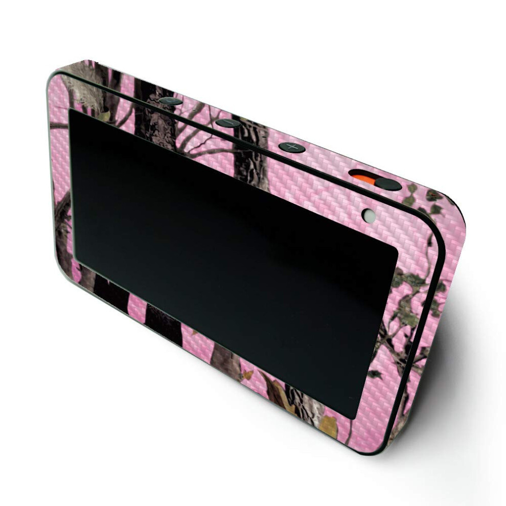 Mightyskins Carbon Fiber Skin For Amazon Echo Show 5 (Gen 1 & Gen 2) - Tree Camo | Durable Textured Carbon Fiber Finish | Easy To Apply And Chang Pink 736684464523