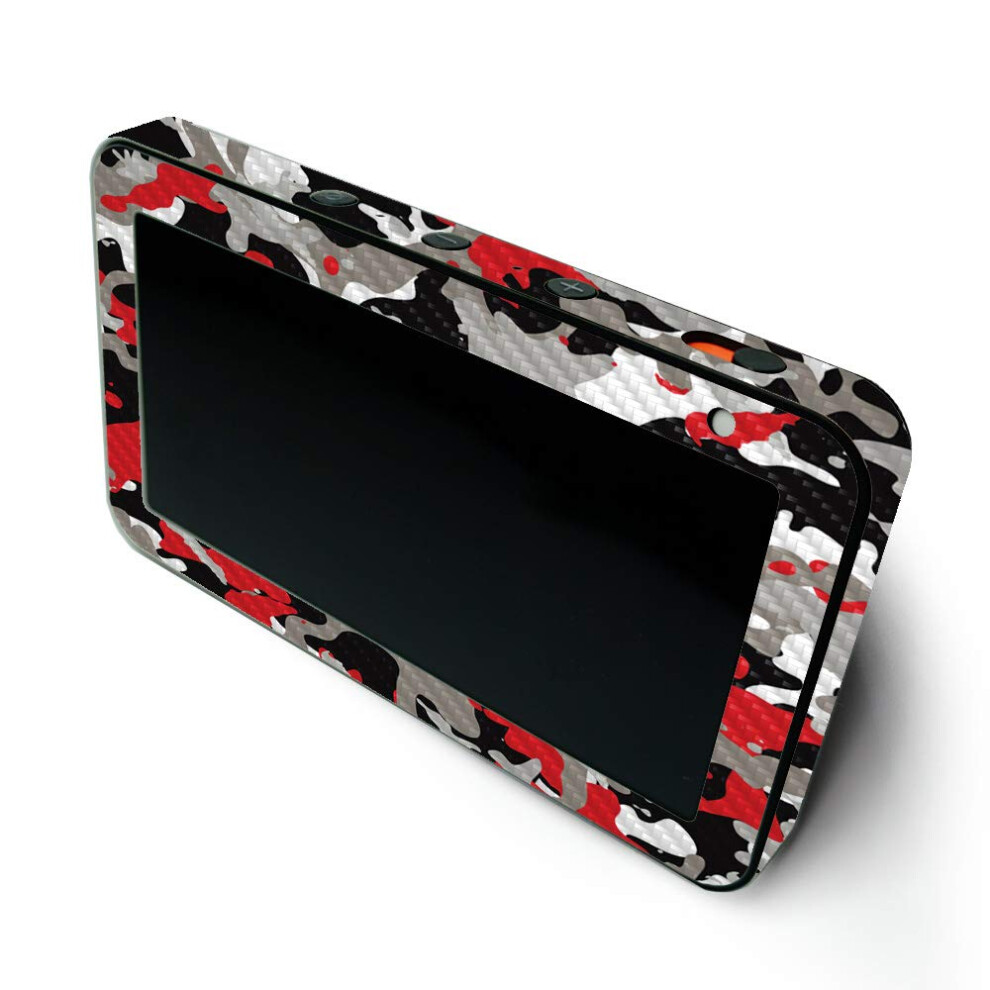 Mightyskins Carbon Fiber Skin For Amazon Echo Show 5 (Gen 1 & Gen 2) - Camo | Durable Textu Carbon Fiber Finish | Easy To Apply And Change Styl Red 736684464226