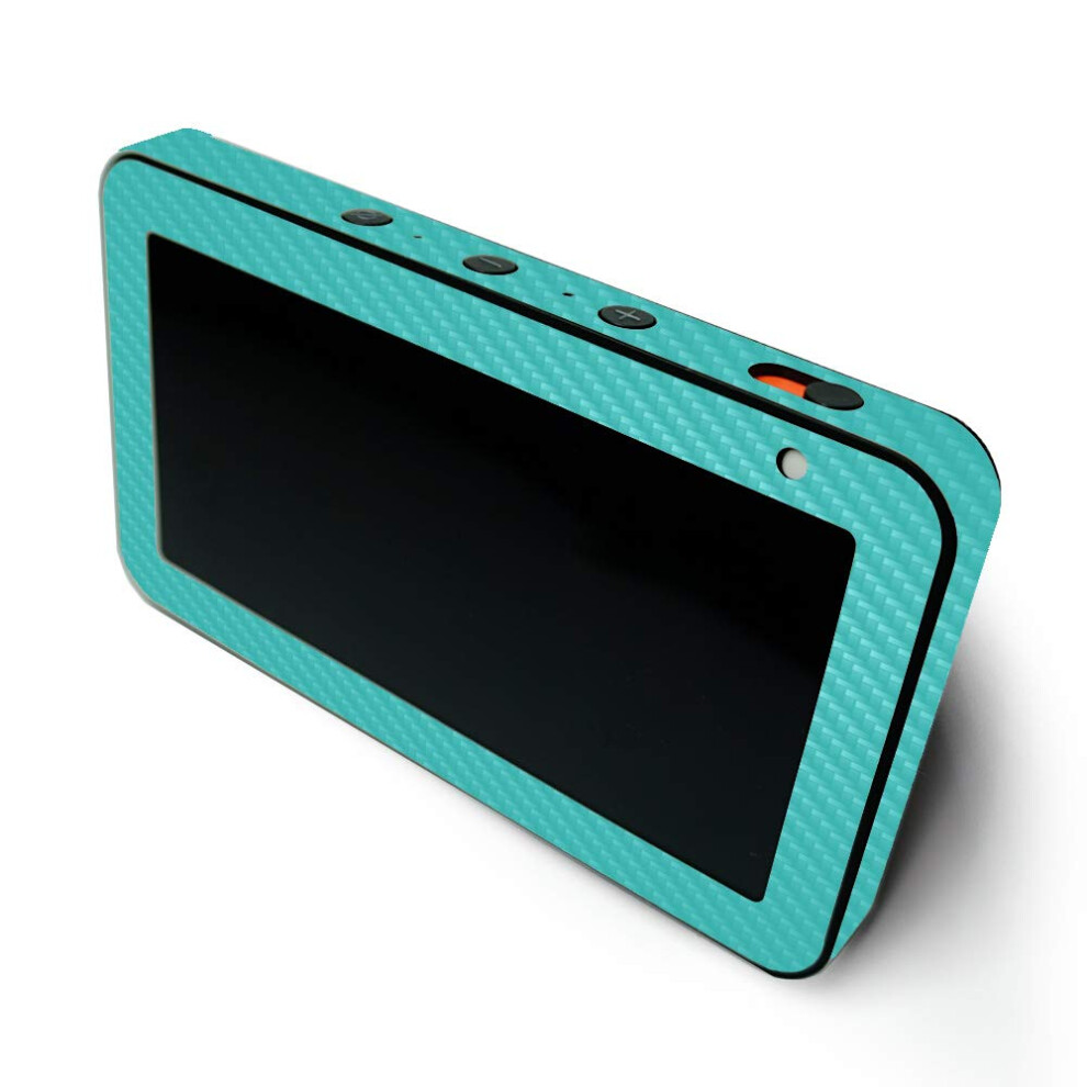 Mightyskins Carbon Fiber Skin For Amazon Echo Show 5 (Gen 1 & Gen 2) - | Durable Textured Carbon Fiber Finish | Easy To Apply And Change Sty Turquoise 736684463786