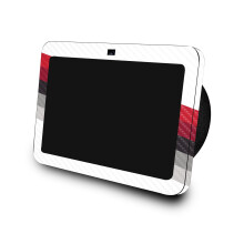 Piel de fibra de carbono compatible con Amazon Echo Show 8 (3ra Gen 2023) - Slant Stripes - Cubierta de calcomana protectora de vinilo 3M Premium -