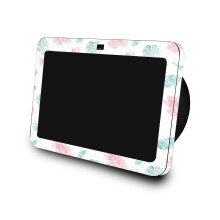 Piel de fibra de carbono compatible con Amazon Echo Show 8 (3ra generacin 2023) - Flores de papel - Cubierta de calcomana protectora de vinilo 3M P