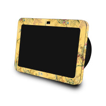 Glnzende Glitzer-Skin, kompatibel mit Amazon Echo Show 8 (3. Generation 2023)  Gelbes Marmor-Ende  Hochwertige 3M-Vinyl-Schutzfolie  einfach