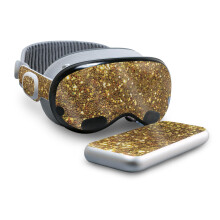 Glossy Glitter Skin Compatible with Beats Solo 4 - Gold Dazzle - Premium 3M Vinyl Protective Wrap Decal Cover - Easy to Apply | Crafted in The USA by