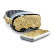Glossy Glitter Skin Compatible with Apple Vision Pro - Gold Tiles - Premium 3M Vinyl Protective Wrap Decal Cover - Easy to Apply | Crafted in The USA
