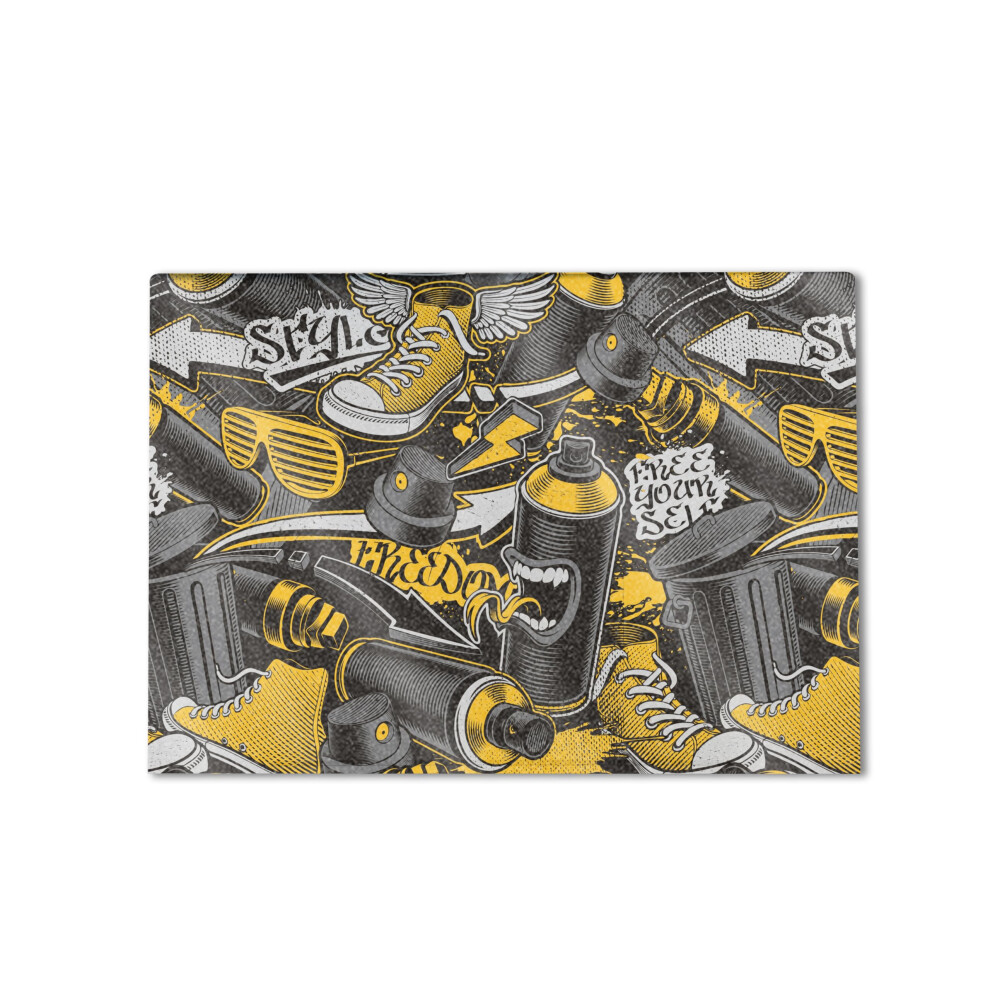 Glossy Glitter Laptop Skin Compatible With Hp Envy X360 16 (2023) - Hip Hop - Premium 3M Vinyl Protective Wrap Decal Cover - Easy To Apply | C Yellow 198164829480
