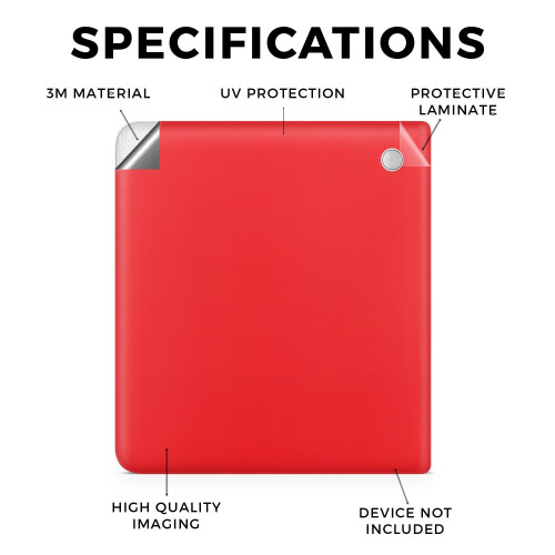 Pele de Tablet Compatível com Kobo Libra 2 (2023) - Vermelho Sólido - Vinil 3M Premium 1