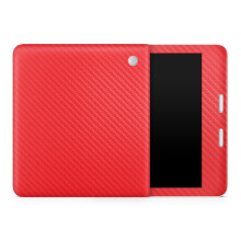 Pele de Carbono para Tablet Compatível com Kobo Libra 2 (2023) - Vermelho Sólido - Vinil 3M