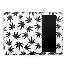 Película de Fibra de Carbono Compatível com Kobo Libra 2 (2023) - Folhas de Maconha Pretas - Vinil 3M