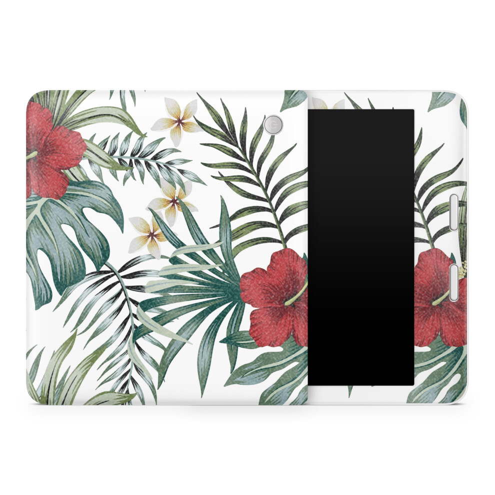 Glossy Glitter Tablet Skin Compatible With Kobo Libra 2 (2023) - Tropical Hibiscus - Premium 3M Vinyl Protective Wrap Decal Cover - Easy To Apply | Cr 198164946606