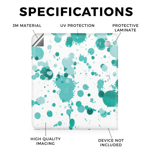 Película para Tablet Compatível com Kobo Libra 2 (2023) - Teal Splatter - Decalque Protetor Premium 3M 1
