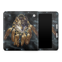 Custodia protettiva in fibra di carbonio per tablet compatibile con Kobo Libra 2 (2023) - Wolf Dreams - Pellicola protettiva in vinile 3M di alta