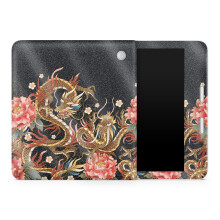 Custodia protettiva lucida glitterata per tablet compatibile con Kobo Libra 2 (2023) - Stitch Dragons - Pellicola protettiva in vinile 3M di alta