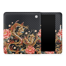 Pele de Fibra de Carbono Compatível com Kobo Libra 2 (2023) - Stitch Dragons - Adesivo Protetor Premium 3M