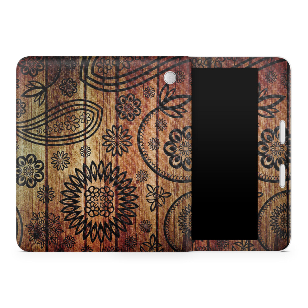 Skin En Fibre De Carbone Pour Tablette Kobo Libra 2 (2023) – Motif Floral En Bois – Autocollant De Protection En Vinyle 3M De Qualité SupéRieure-image