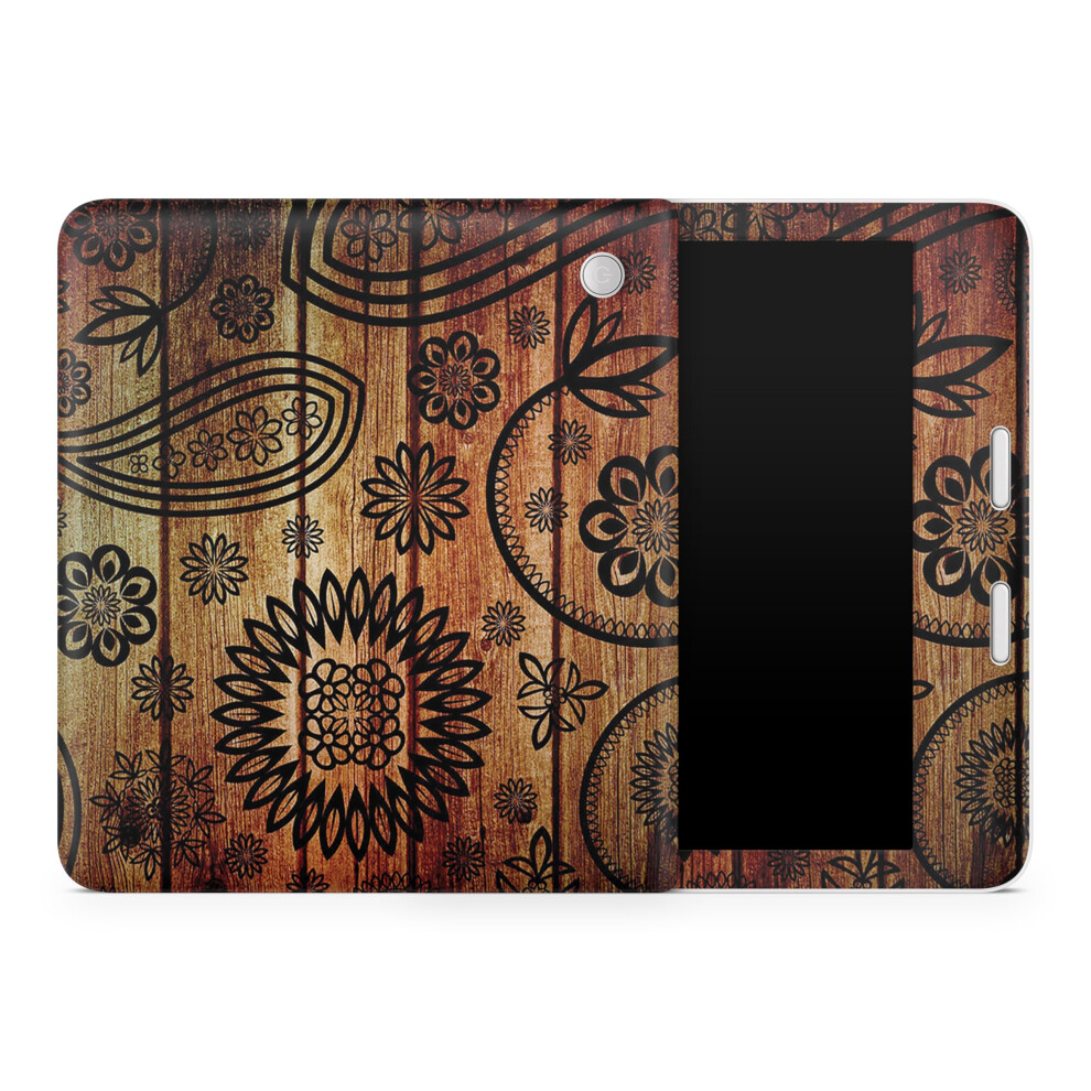Skrka Na Tablet Kompatybilna Z Kobo Libra 2 (2023) - Drewniana, Kwiatowa - Premium 3M Winylowa Folia Ochronna Z Naklejka - Latwa W Aplikacji | Wykon-image